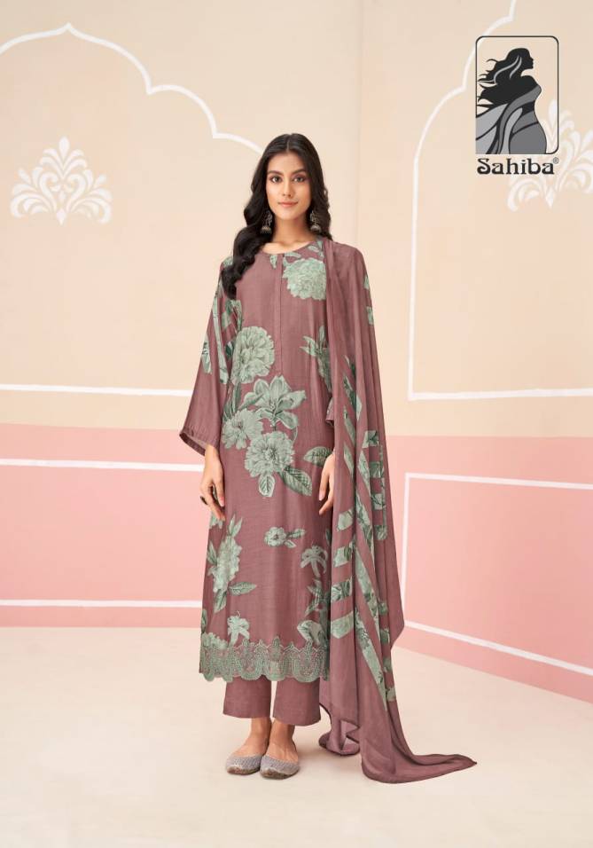 Ishani By Sahiba Muslin Silk Digital Printed Dress Material Wholesalers In Delhi